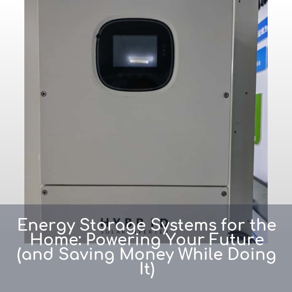 Energy Storage Systems for the Home: Powering Your Future (and Saving Money While Doing It)